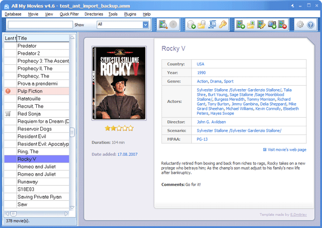 DVD Organizer Pro screenshot