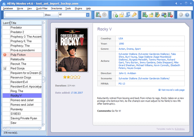 DVD Collector Pro screenshot