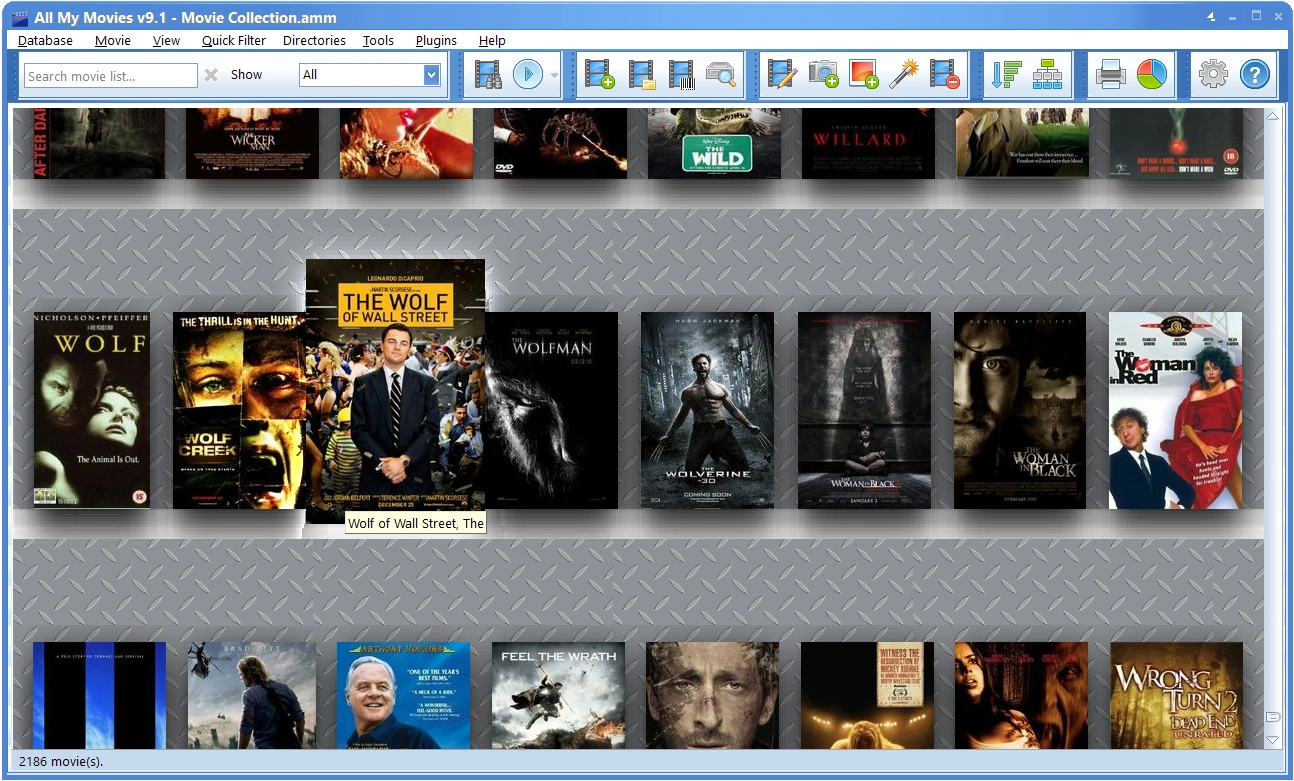 All My Movies Virtual shelf with turned off movie details panel