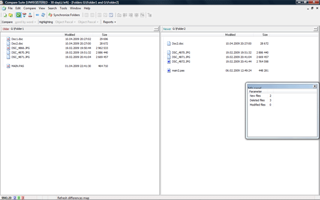 Compare Suite - folder comparison and synchonization screenshot