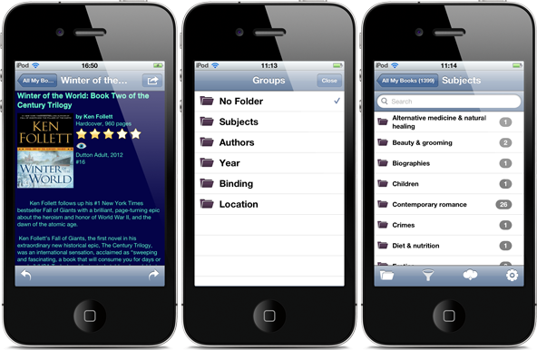 screens of All My Books for iPhone