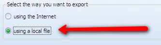 export wizard - using a file