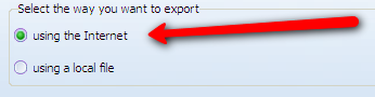 export wizard - using a file