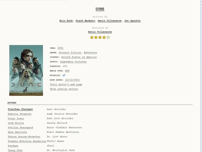 Screenplay movie card template